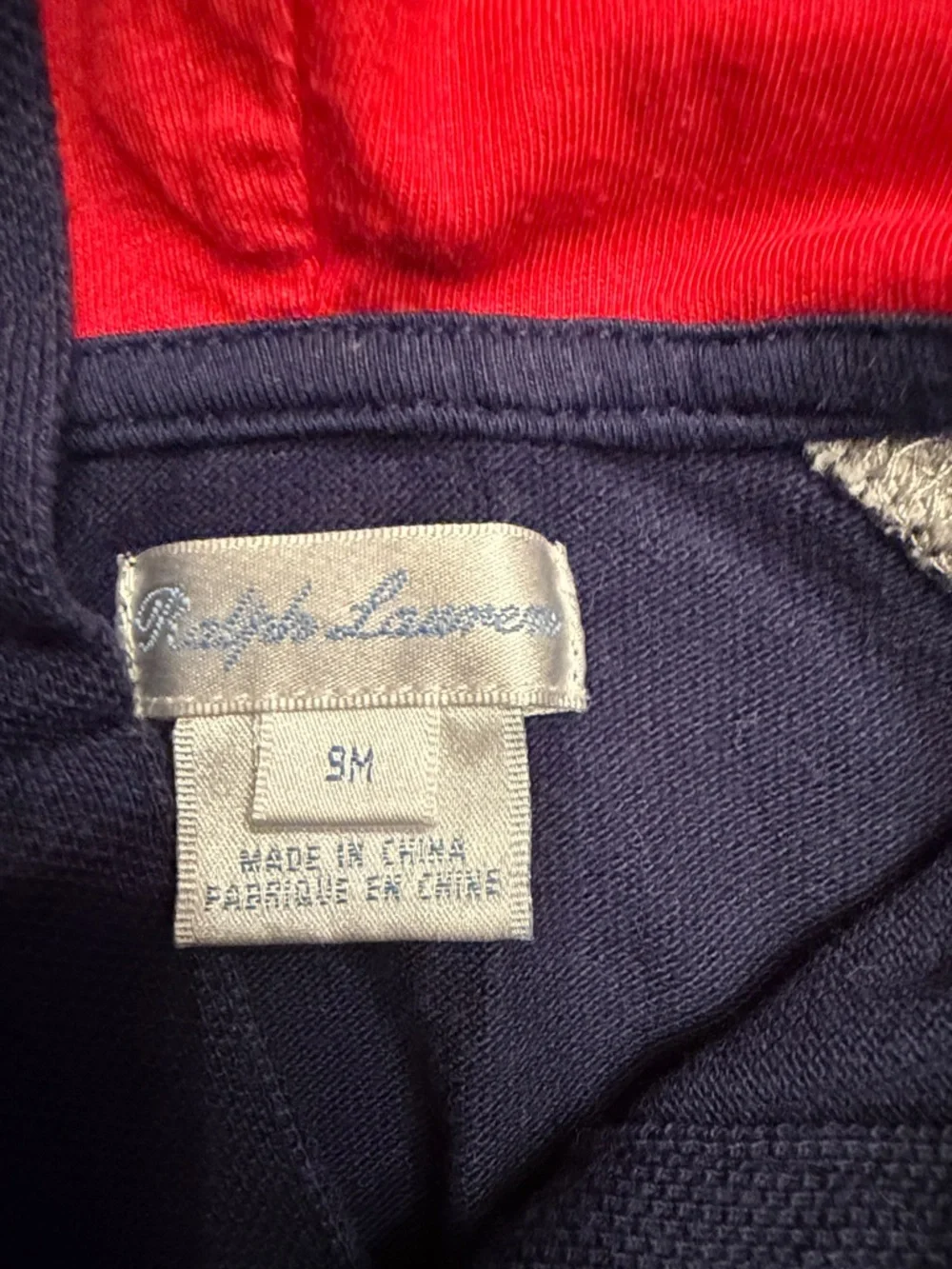 Ralph Lauren Baby Boy Hooded Romper Coverall Polo Logo Blue 9M